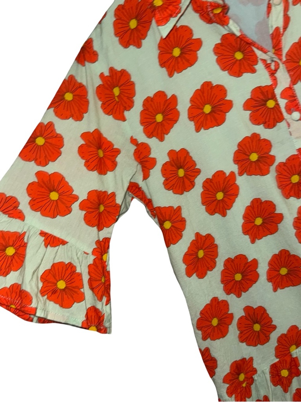 Victoria Dunn Size S Floral Mini Dress european Cotton Boho mama Mia summer - Picture 3 of 7